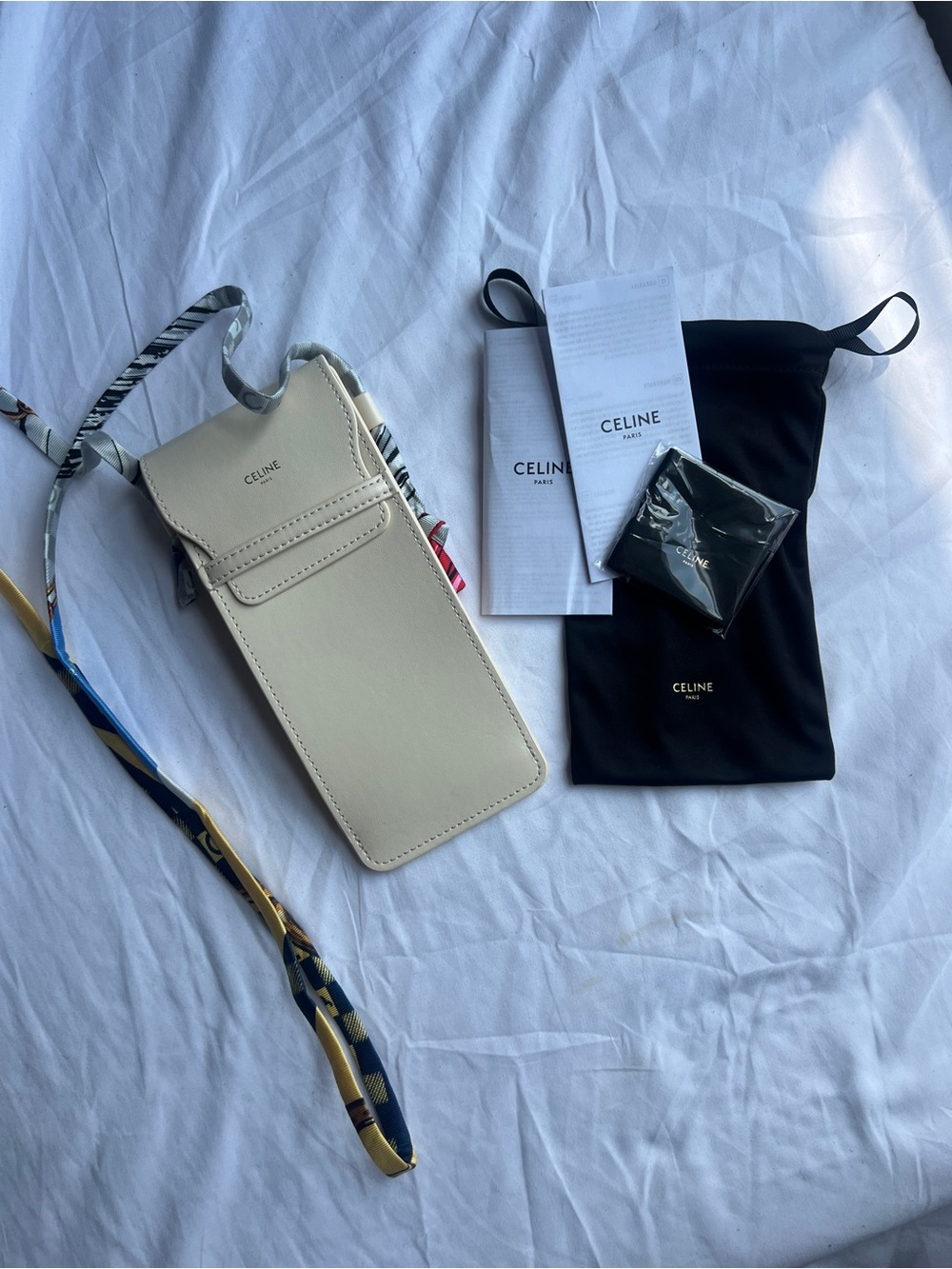 Brand New Authentic 2026 Celine Crossbody Sunglasses Phone Case White Cream